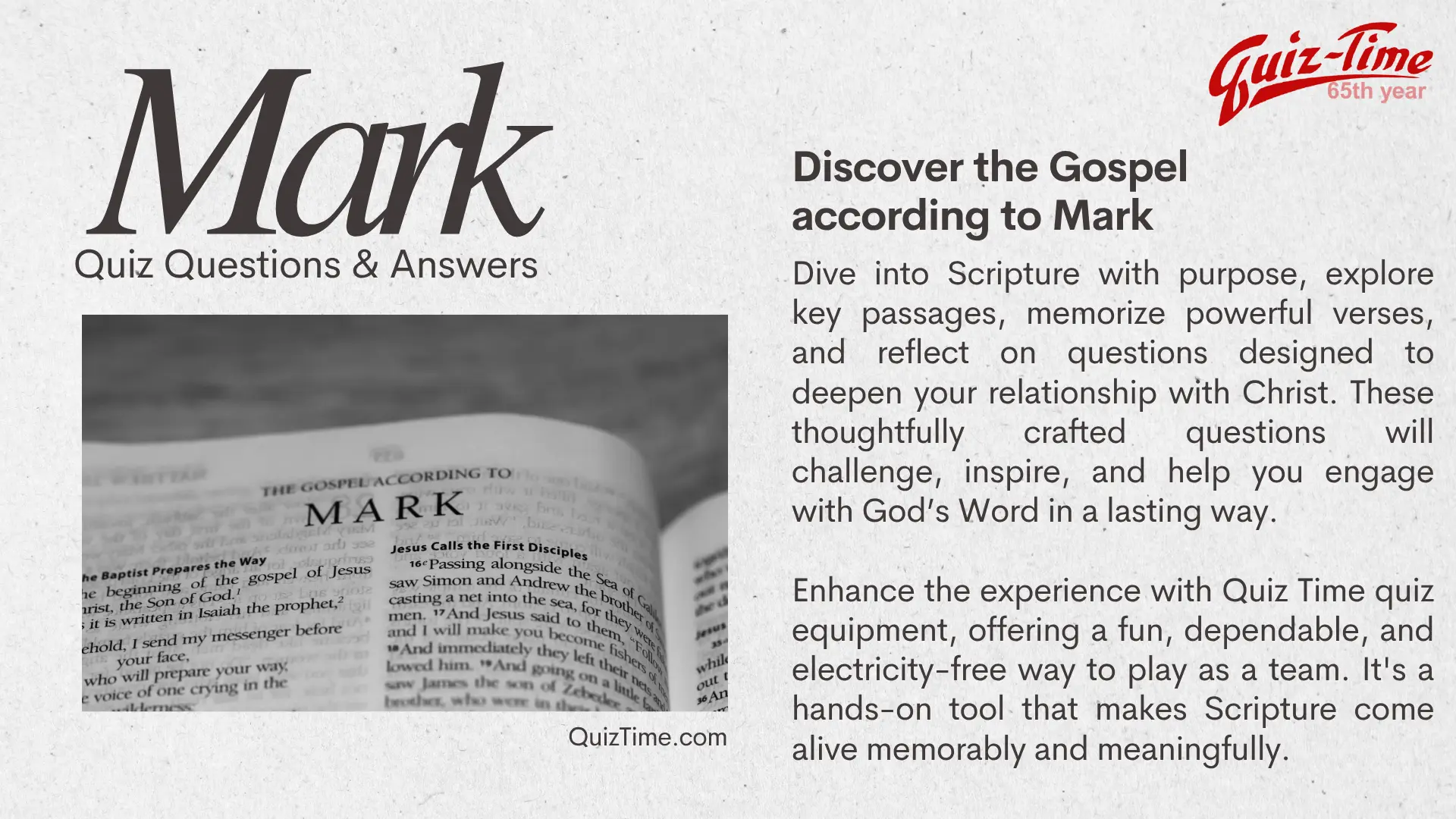 Book of Mark Bible quiz questions and answers